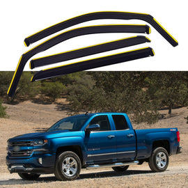 In-Channel Side Window Deflectors / Window Visors for Chevrolet Silverado (2007–2025)