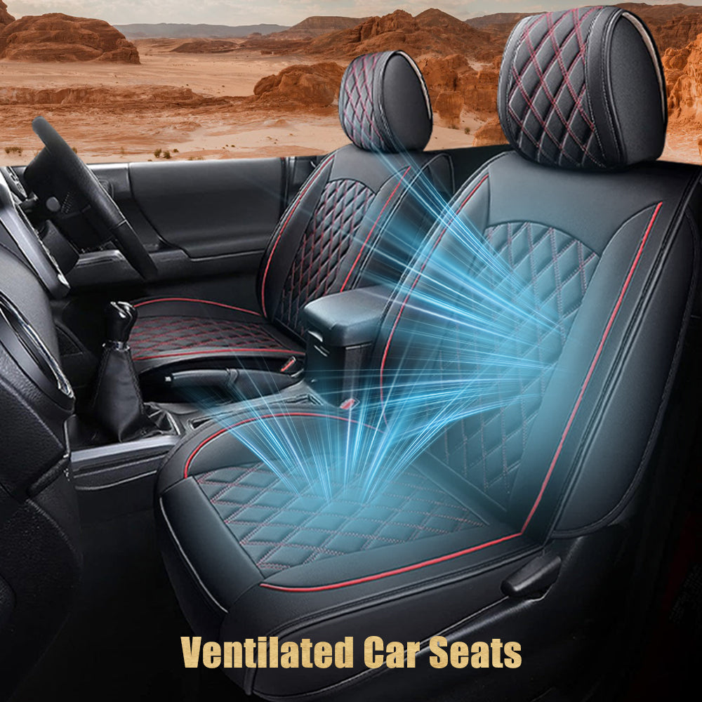 Custom Leather Car Seat Cover Full Set Fit For Ford F150 (2009-2025), F250, F350, F450(2017-2025)