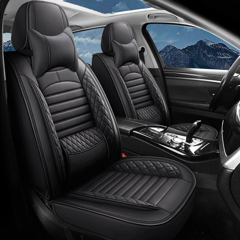 Universal Leather Car Seat Covers With Lumbar Support Fit for Most Cars