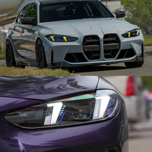 Load image into Gallery viewer, Snake Eyes Style Headlights for BMW 4 Series G22 G23 G26 M3 M4 (2021 - Present) Assembly Upgrade, Amber DRL