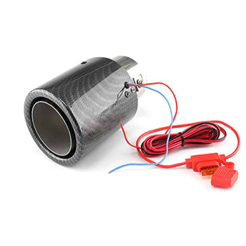 2.25-inch LED exhaust pipe 60/63mm exhaust tip General Motors carbon fiber tailpipe (red/blue light)