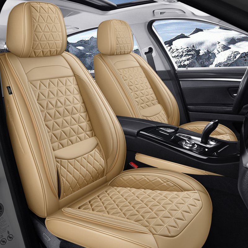 Car Seat Covers Full Set, Leatherette Automotive Cushion Covers for Cars, SUVs, and Pick-up Trucks