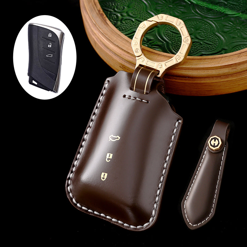 Premium Leather Key Fob Protector Housing for Lexus ES300h, ES350, GS200t, GS350, GS450H, GS F, RC200t, RC300