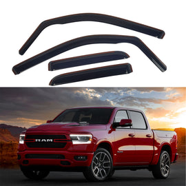 In-Channel Side Window Deflectors / Window Visors for Dodge Ram 1500 (2009–2025)