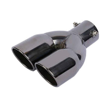 Load image into Gallery viewer, 2.5-3 inch inlet exhaust pipe stainless steel bevel cut exhaust tip universal bolt-on dual outlet tailpipe