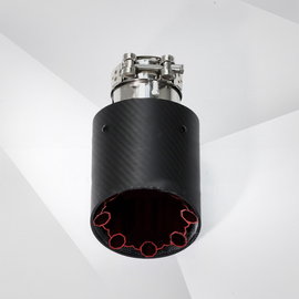Universal Carbon Fiber Red Polygonal Aluminum Alloy Exhaust Tail Throat