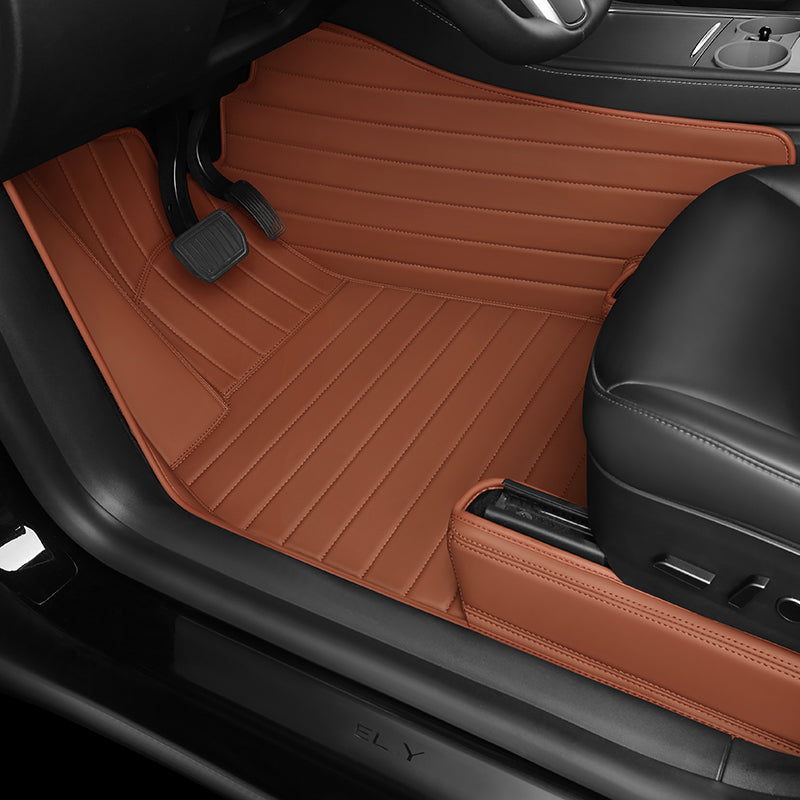 Special for Tesla Model 3 and Model Y 360° Aviation Soft Package Full Wrap All-Weather Leather Floor Mat