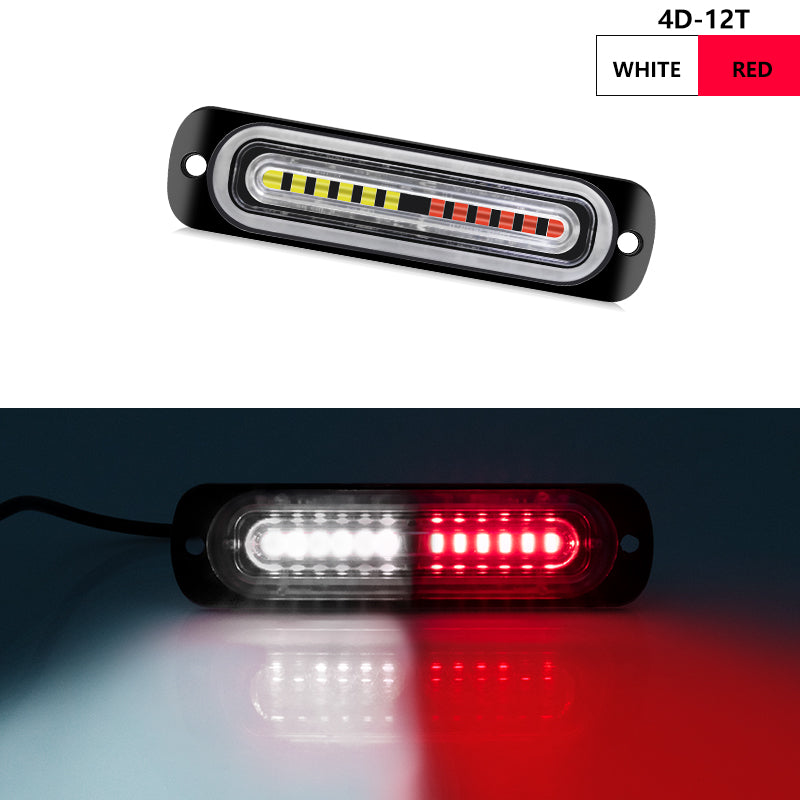 8pcs 12 LED Synchronous Function Emergency Strobe Grille Lights, Ultra-Thin Surface Mount Hazard Warning Flasher Chasing Lights