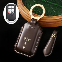 Load image into Gallery viewer, High-End Leather Car Key Cover Compatible with Honda Accord, Civic, CR-V, HR-V, Odyssey, etc. (2, 3, 4, 5, or 6-Button Smart Key Cover)