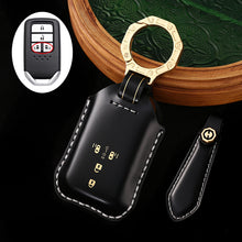 Load image into Gallery viewer, High-End Leather Car Key Cover Compatible with Honda Accord, Civic, CR-V, HR-V, Odyssey, etc. (2, 3, 4, 5, or 6-Button Smart Key Cover)