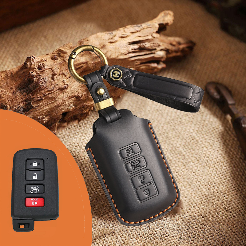 Genuine Leather Key Fob Cover for Toyota