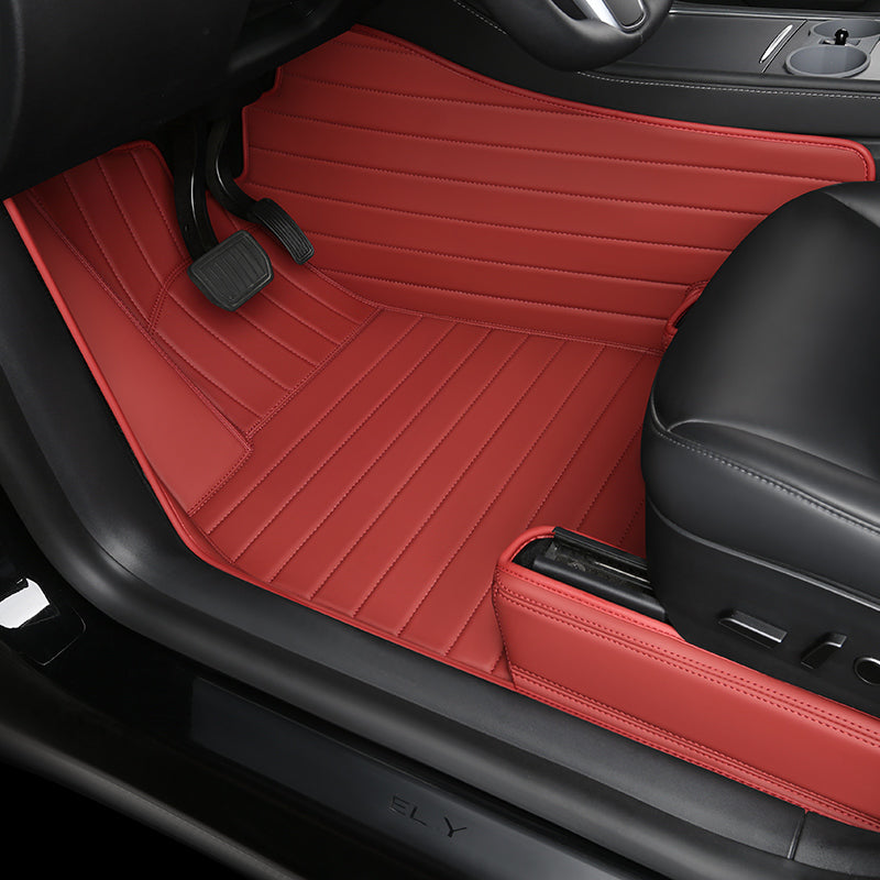 Special for Tesla Model 3 and Model Y 360° Aviation Soft Package Full Wrap All-Weather Leather Floor Mat