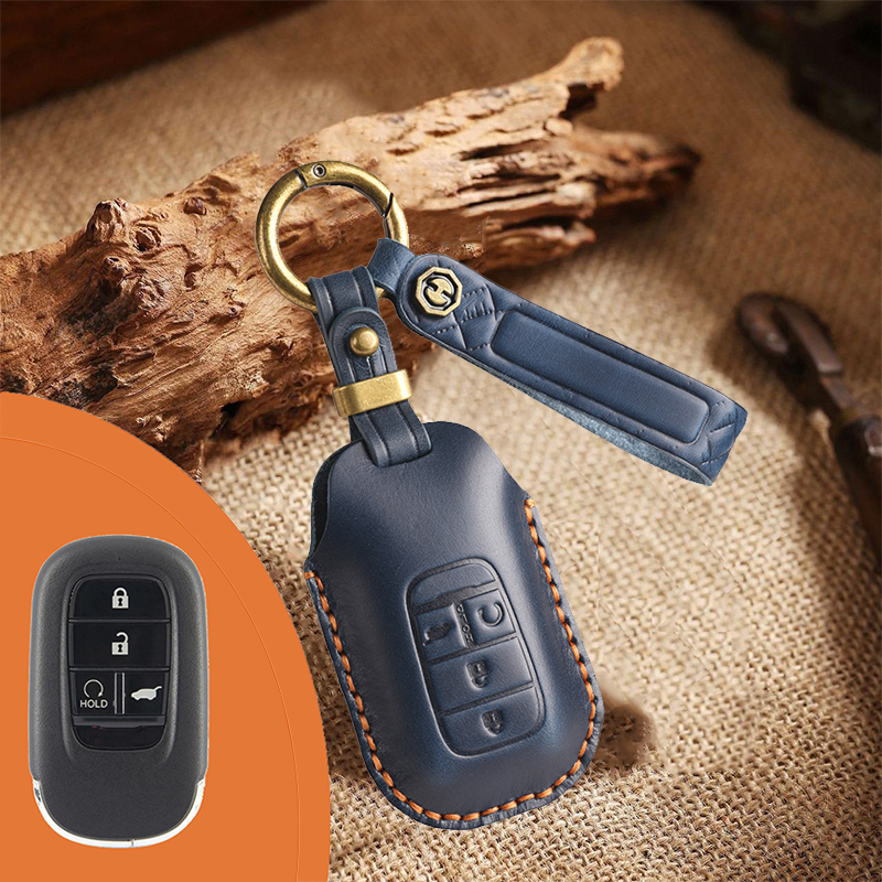 Genuine Leather Key Fob Cover for Honda