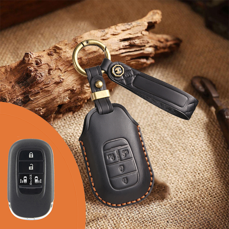 Genuine Leather Key Fob Cover for Honda