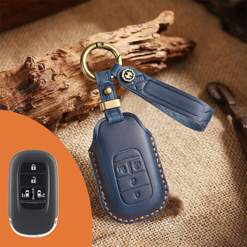 Genuine Leather Key Fob Cover for Honda