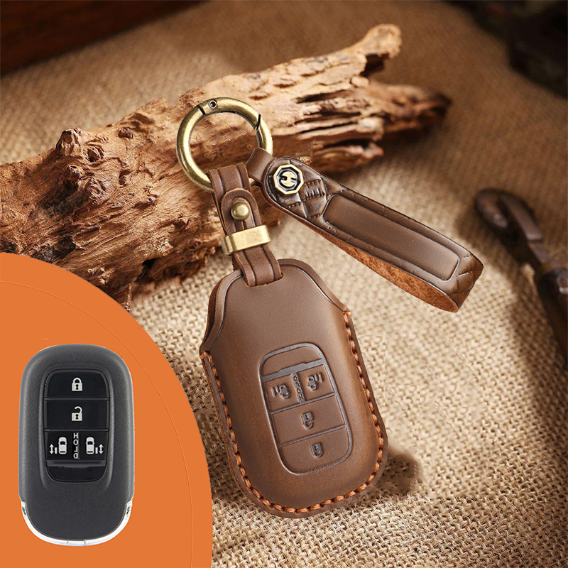 Genuine Leather Key Fob Cover for Honda