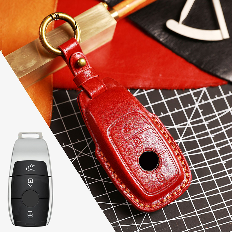 Suitable For Mercedes-Benz C-Class E-Class/GLK/R350/GL/GLC High-End Protection High-Quality Leather Key Cover