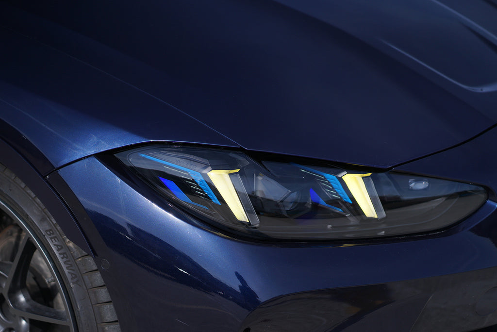 Snake Eyes Style Headlights for BMW 4 Series G22 G23 G26 M3 M4 (2021 - Present) Assembly Upgrade, Amber DRL