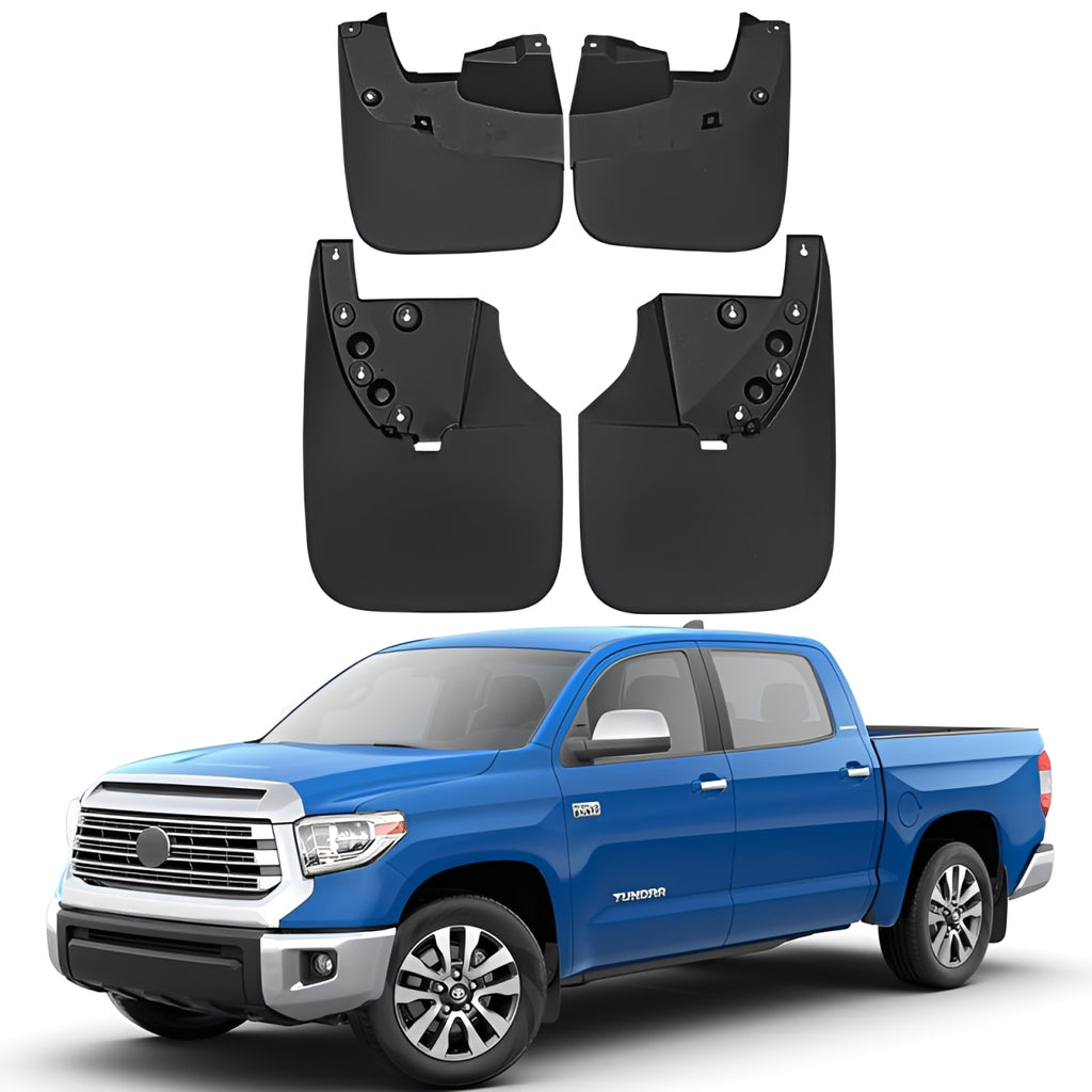 Mud Flaps for 2007-2025 Toyota Tundra All-Weather Splash Guards, No-Drill Front & Rear Mudguards Set