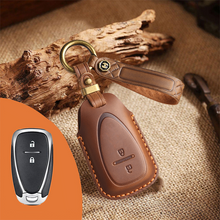 Load image into Gallery viewer, Genuine Leather Key Fob Cover for Chevrolet (2-6 Buttons)