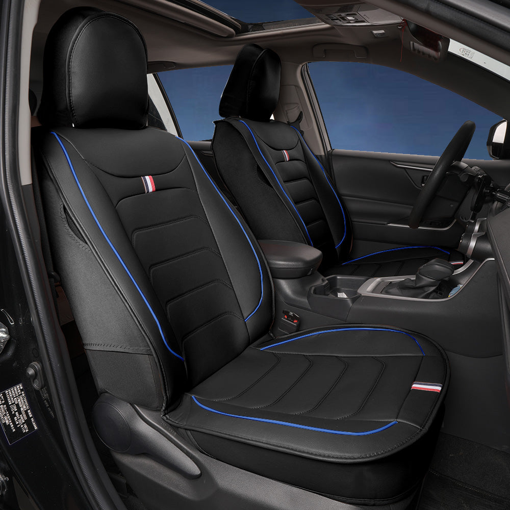 Universal Faux Leather Car Seat Covers 5-Piece Set – Waterproof, Easy Install, Fit SUV, Sedan & Truck