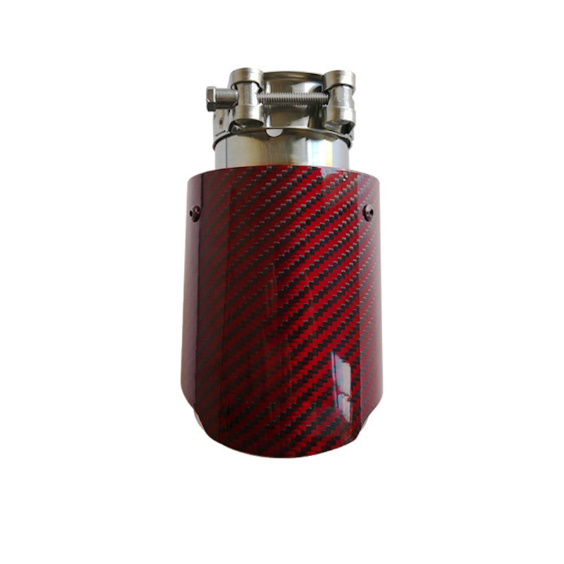 Red Carbon Fiber Tail Throat Car Exhaust Pipe Universally Modified Car Parts Exhaust Pipe Tip