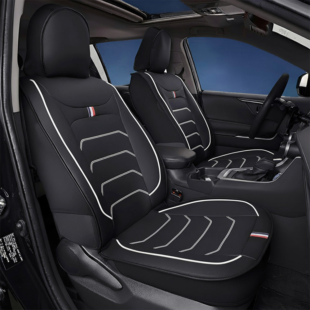 Amancarport® Universal Faux Leather Car Seat Covers – 5-Piece Waterproof Set for SUVs, Sedans & Trucks