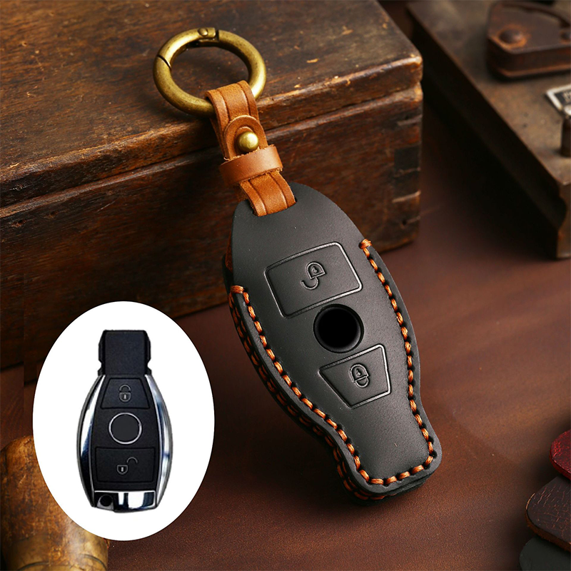 Suitable For Mercedes-Benz C-Class E-Class/GLK/R350/GL/GLC High-End Protection High-Quality Leather Key Cover