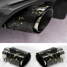 Load image into Gallery viewer, Universal Carbon Fiber Forged Pattern Exhaust Tip - Multicolor Stainless Steel Tailpipe Upgrade