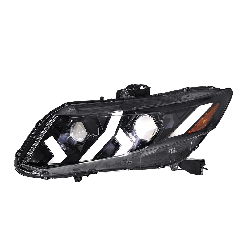 Demon Eye LED Headlights for 2012-2015 Honda Civic 9th Gen Projector Front Lamp Assembly (Pair)
