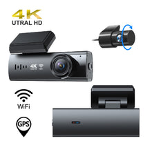 Load image into Gallery viewer, 4K Dash Cam Front and Rear with WiFi &amp; GPS, Mini Hidden Car Camera Recorder