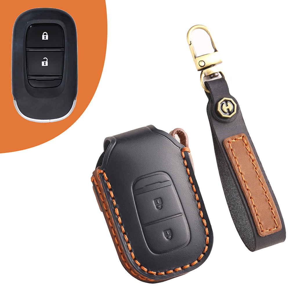 Leather Car Key Covers for Honda Models Accord Civic CR-V HR-V Pilot