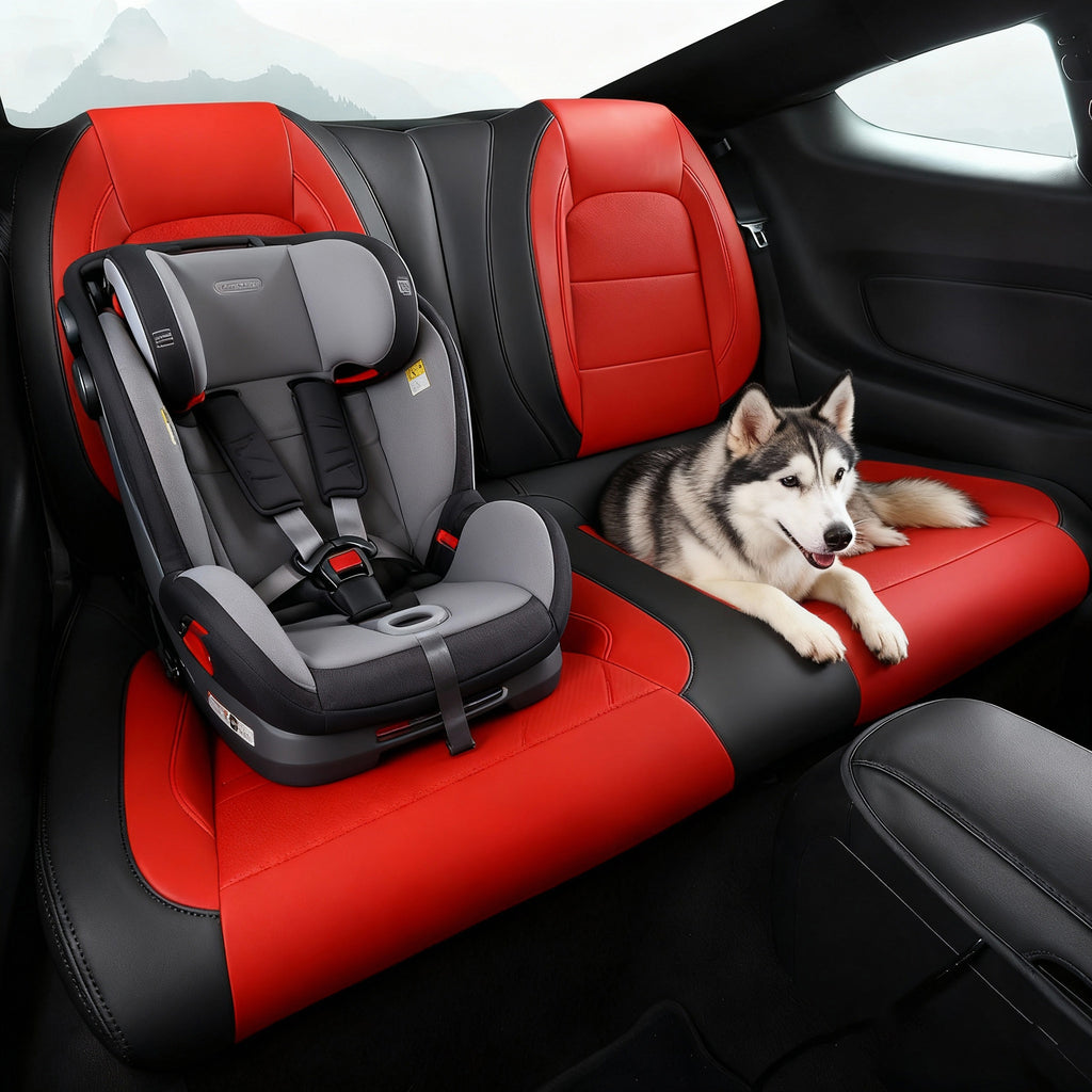 Custom Leather Seat Covers for Ford Mustang Coupe (2015–2025) – Full Set, Sporty Fit