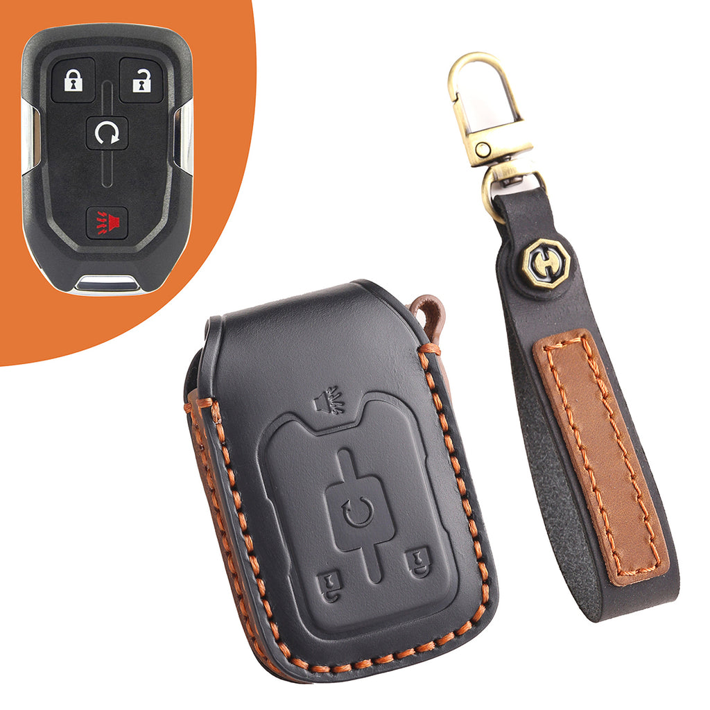 Leather Smart Car Key Cover Case for Chevrolet Colorado and Silverado