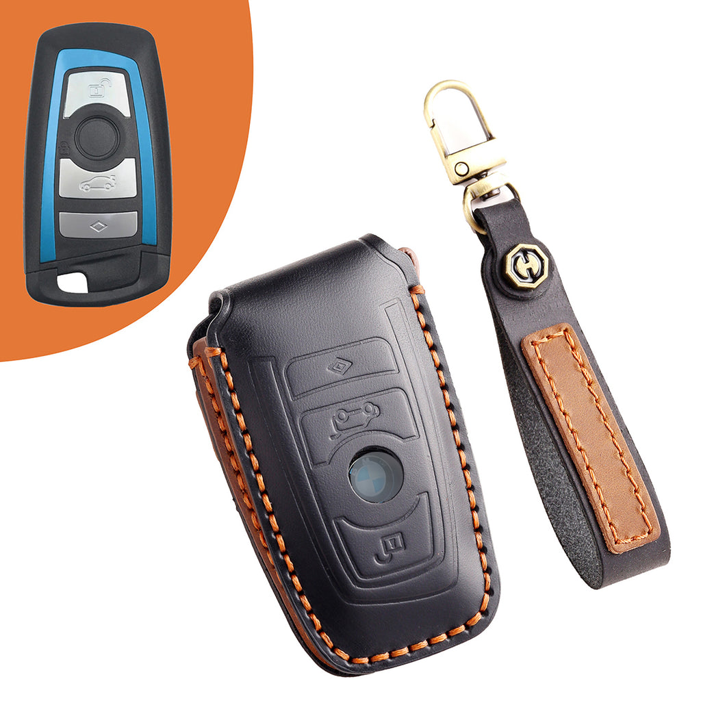 Leather Smart Car Key Protective Cover for BMW 3 5 7 Series x1 x2 x3 x4 x5 x6 x7 and Other Models