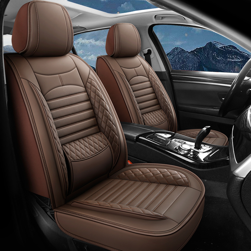 Universal Leather Car Seat Covers With Lumbar Support Fit for Most Cars