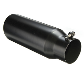 Universal Diesel Truck Angled Black 4 inch Inlet 5 inch Outlet Exhaust Tip Stainless Steel