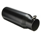 Universal Diesel Truck Angled Black 12 inch Bolt On Exhaust Tip 2.99-4.02 In 4.02-5.98 Out Stainless Steel