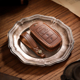 Genuine Leather Key Fob Case Compatible with RAM 1500, 2500, 3500, 4500, 5500 Pickup Trucks