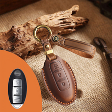 Load image into Gallery viewer, Genuine Leather Key Fob Cover for Nissan (3-5 Button)