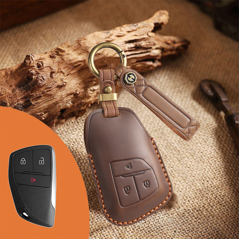 Genuine Leather Key Fob Cover for Buick (3-6 Button)