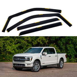 In-Channel Side Window Deflectors / Window Visors for Ford F-150 (2009–2024) – Hidden Rain Guards for All-Weather Protection