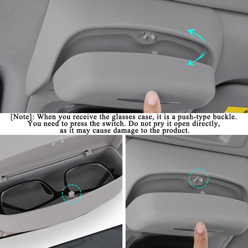 Sunglasses Holder for Tesla Model 3/Y, Eye Glasses Storage Case Car Glasses Protection Case Mount On Car Roof, Flocking Material, Non-Destructive Installation (Flocked,ABS, for Model 3 Highland)