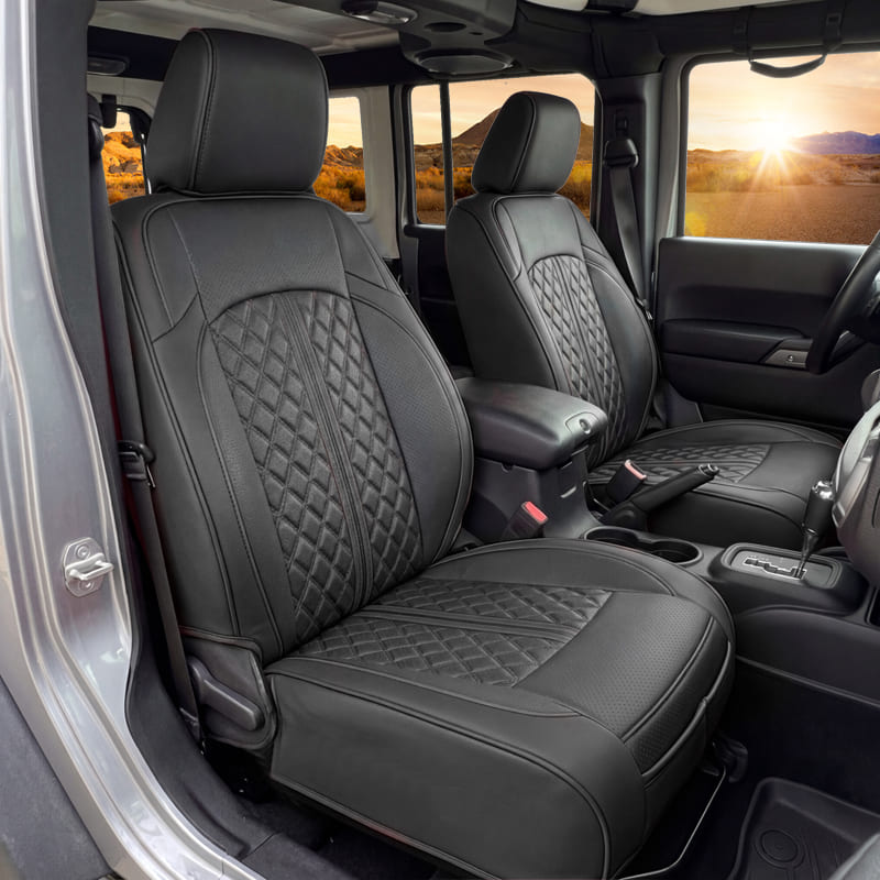 Jeep Wrangler JK JL Seat Covers 2007–2026 2 Door & Unlimited Custom Fit Leather