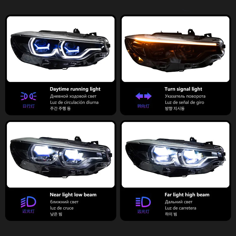 GTS Style Laser Lens LED Headlights for BMW 4-Series 2013-2020 F32/ F36/ F82/ M3/ M4
