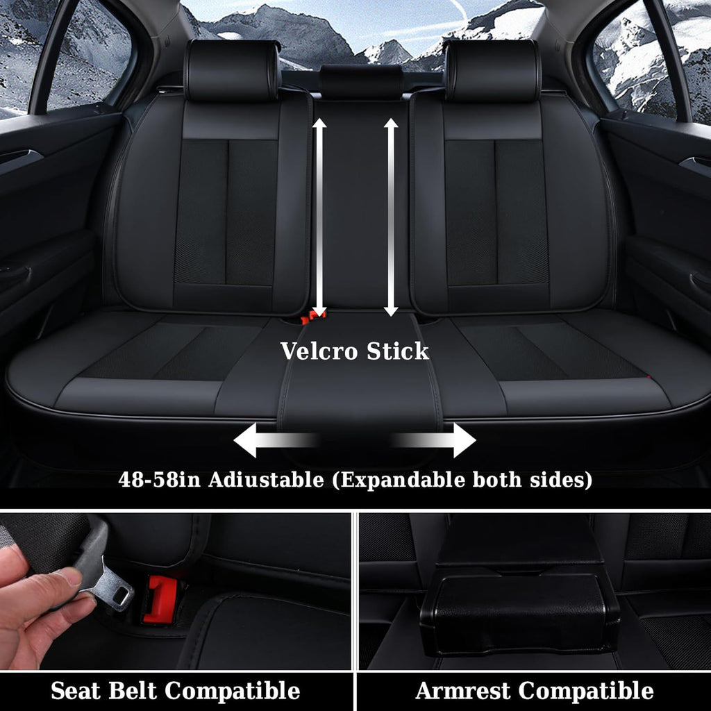 Amancarport Universal Car Seat Covers Breathable Fabric and Leather Fit Most Sedans SUVs and Trucks
