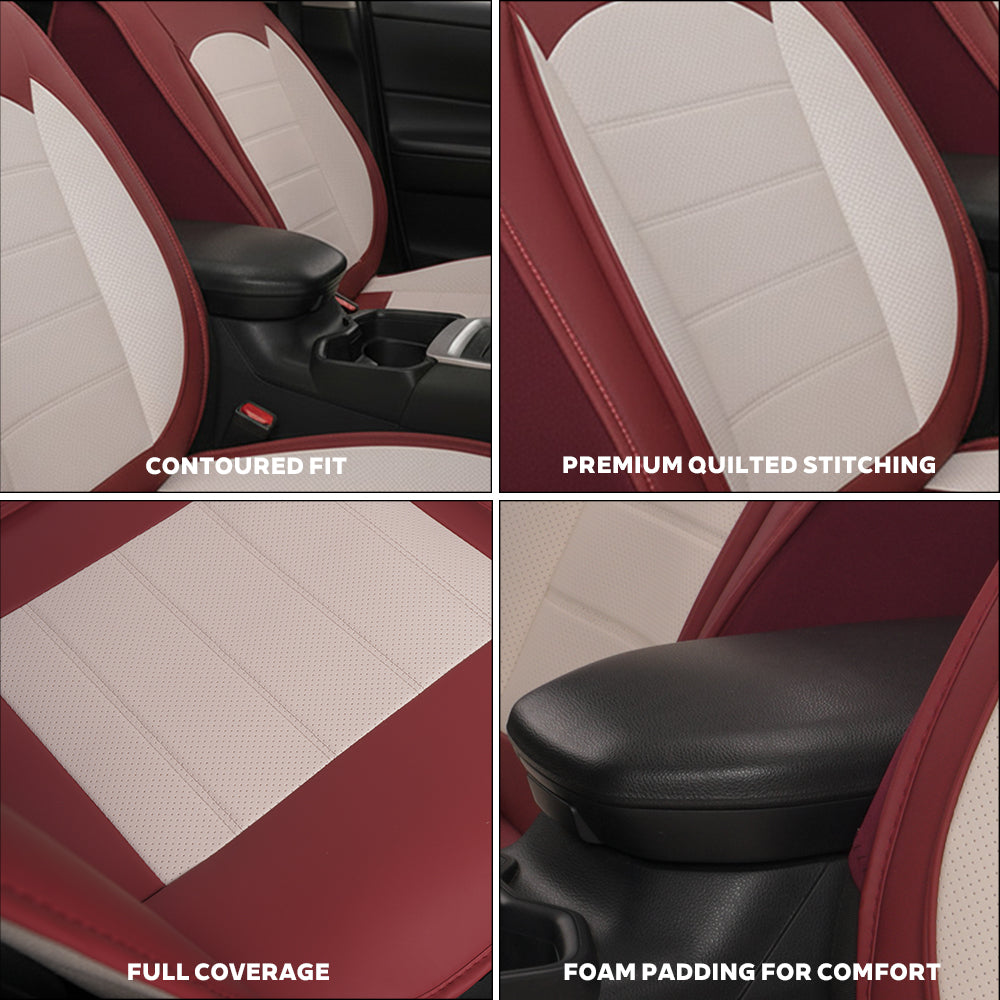 Amancarport® Luxury Universal Fit Car Seat Covers – Breathable Faux Leather Full Set for Cars & Trucks