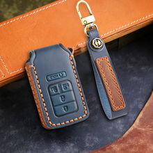 Load image into Gallery viewer, Genuine Leather Key Fob Cover for Honda Accord, Civic, CR-V, HR-V, and Pilot Models