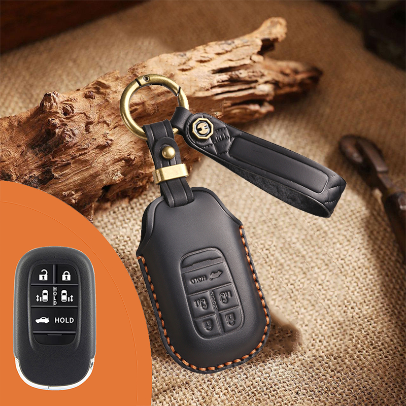 Genuine Leather Key Fob Cover for Honda