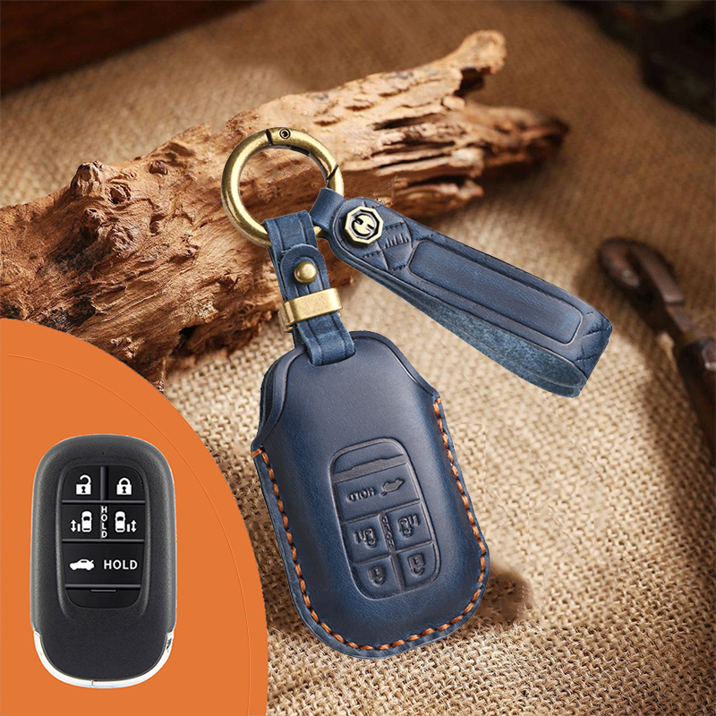 Genuine Leather Key Fob Cover for Honda